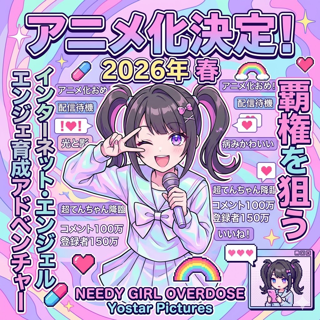 画像：「超てんちゃん」がついに地上波降臨！アニメ版『NEEDY GIRL OVERDOSE』が2026年春の覇権を狙う