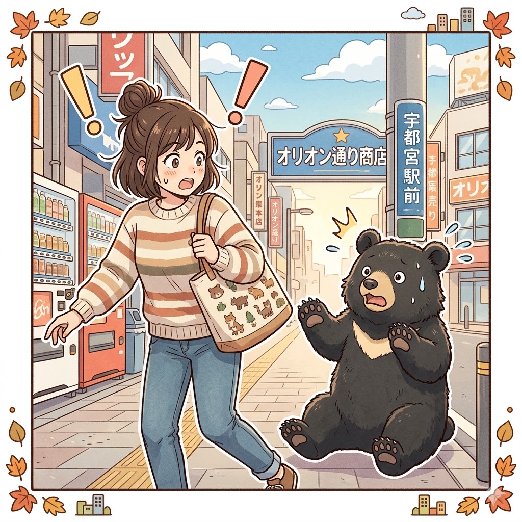 画像：宇都宮の街中にクマが出没！もし遭遇したら？命を守る正しい対処法