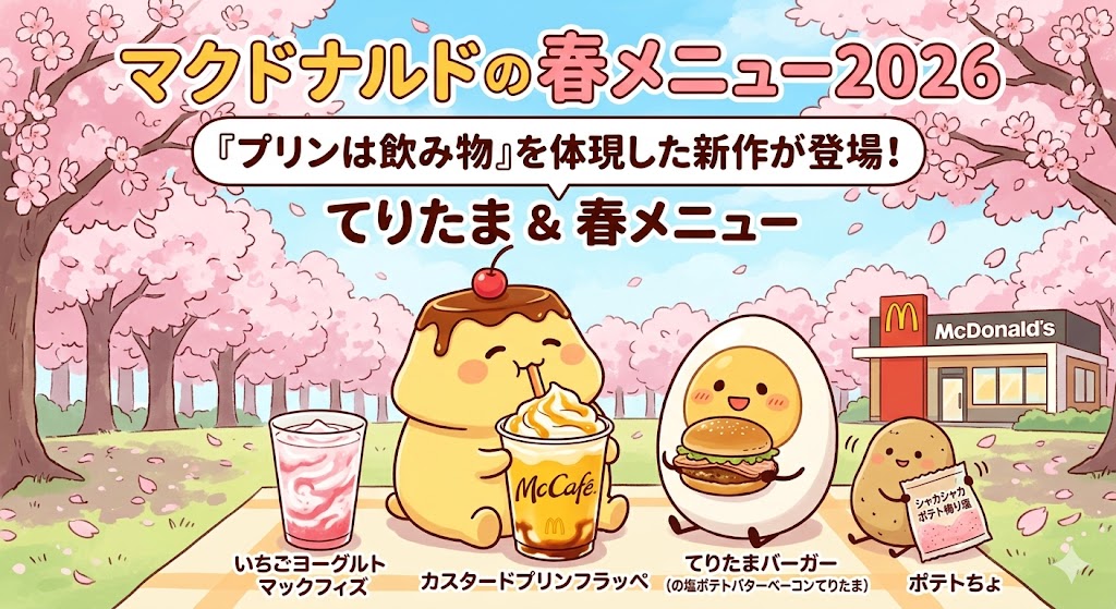 画像：マクドナルドの春メニュー2026が話題！「プリンは飲み物」を体現した新作の魅力