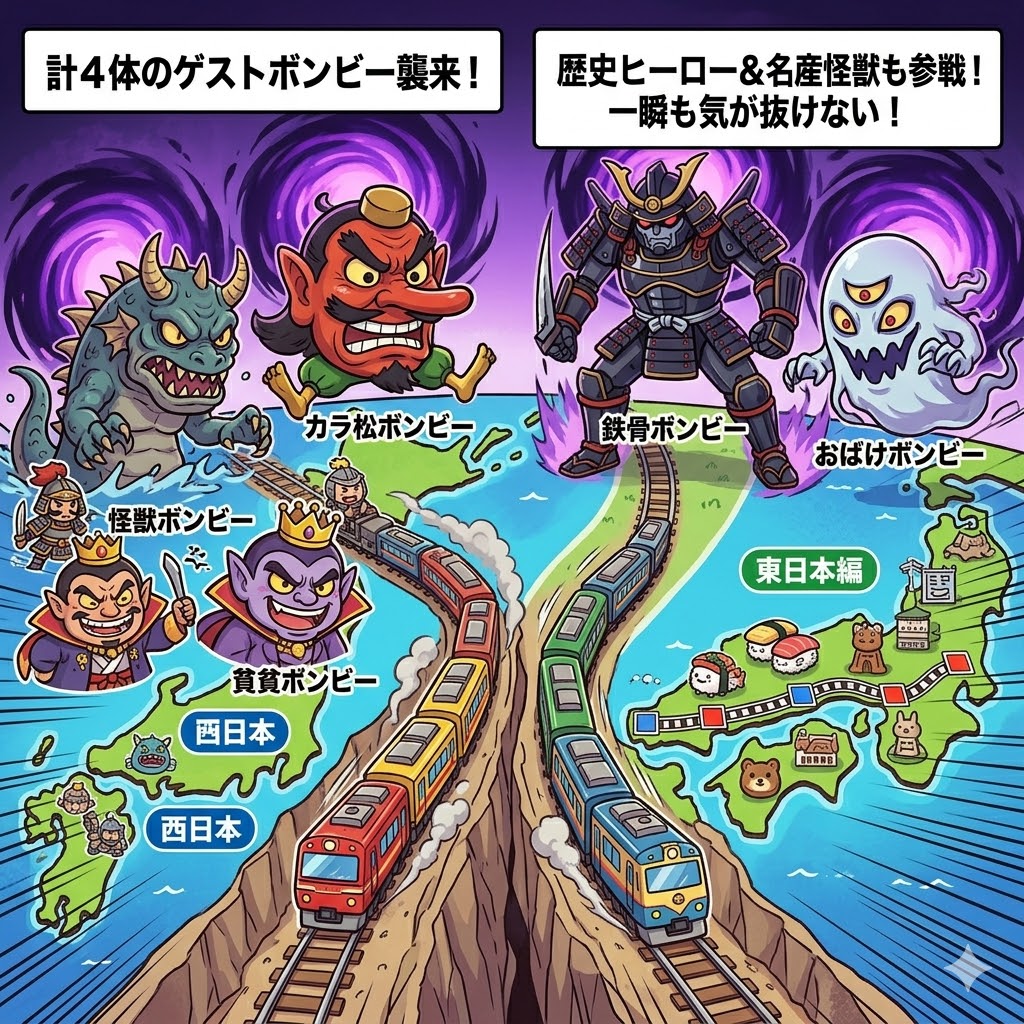 桃鉄の貧乏神(ボンビー)たち(イメージ)