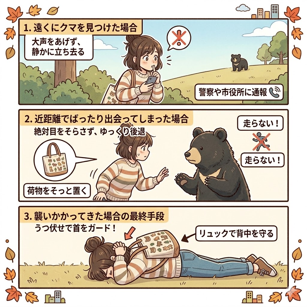 もしもクマに遭遇してしまったら?【状況別の対処法】