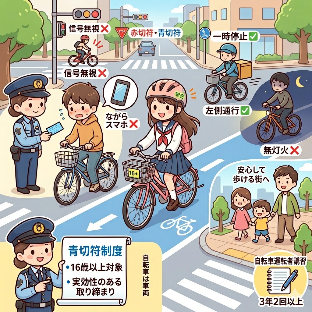 画像：施行から1ヶ月！自転車「青切符」の衝撃と効果は？新ルールの再点検と街のリアルな反応