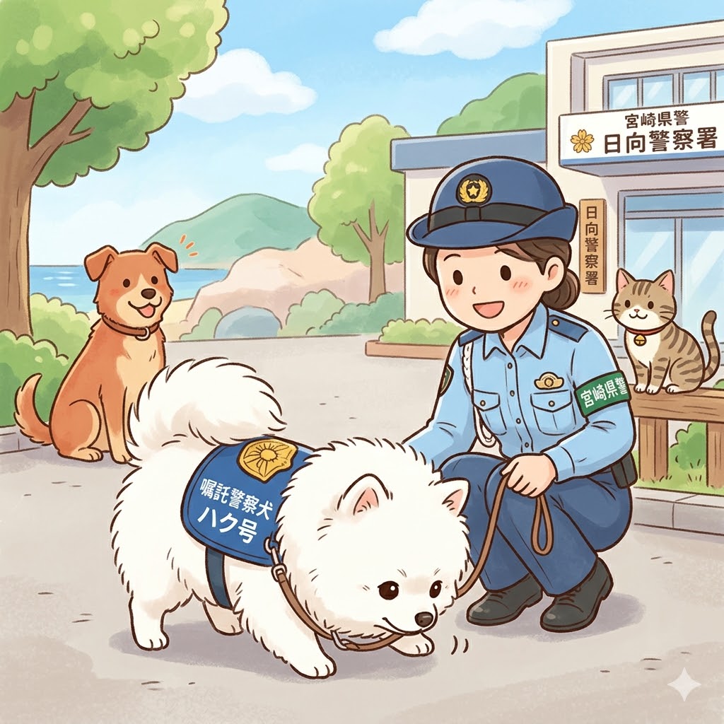 宮崎県初となるポメラニアン警察犬の誕生