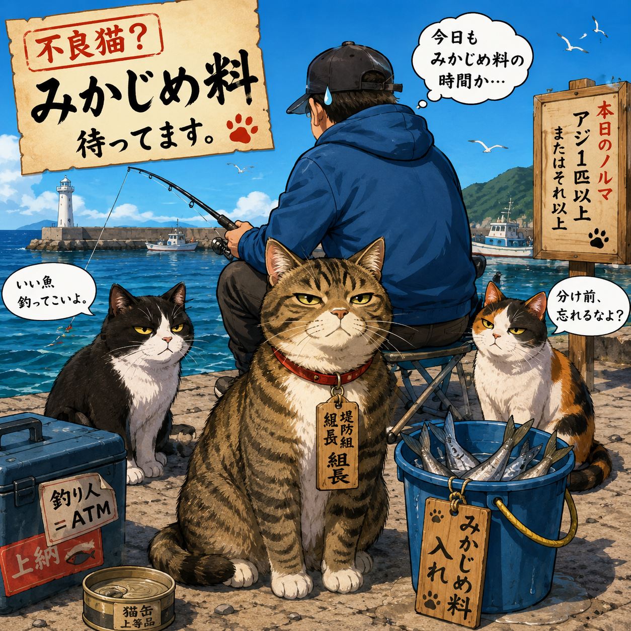 画像：釣り場に現れる「集金人」。釣果を狙う“みかじめ料”要求猫の実態