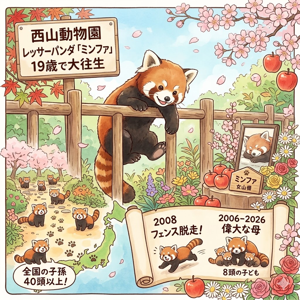 展示場から脱走するミンファ