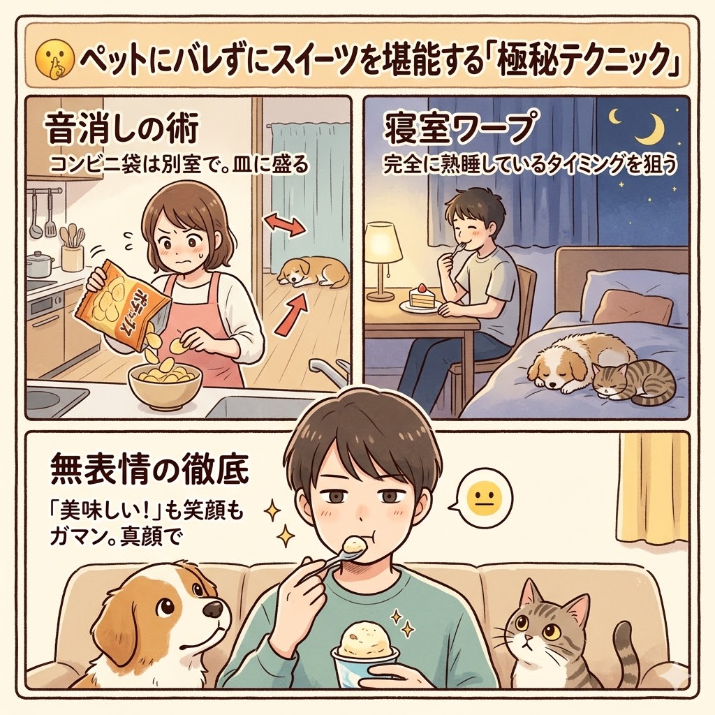 ペットにバレずにスイーツを堪能する「極秘テクニック」