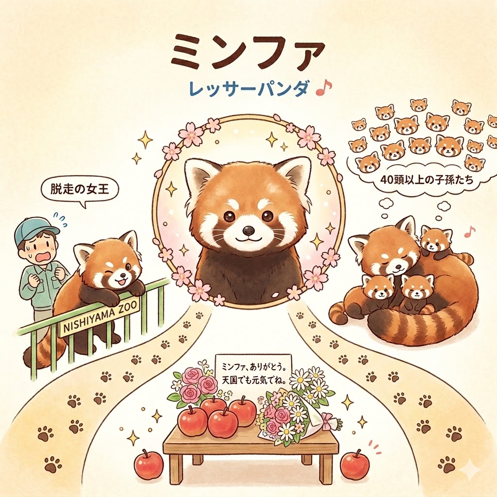 画像：伝説のレッサーパンダ「ミンファ」が19歳で大往生。フェンスを越えた脱走の女王が遺した40頭超の子孫たち