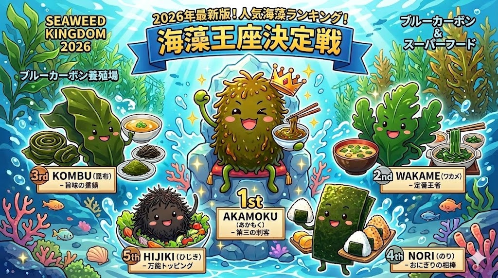 画像:【2026年最新】人気の海藻ランキング!ワカメ・昆布を抑えた第1位は?価格や購入方法も徹底解説