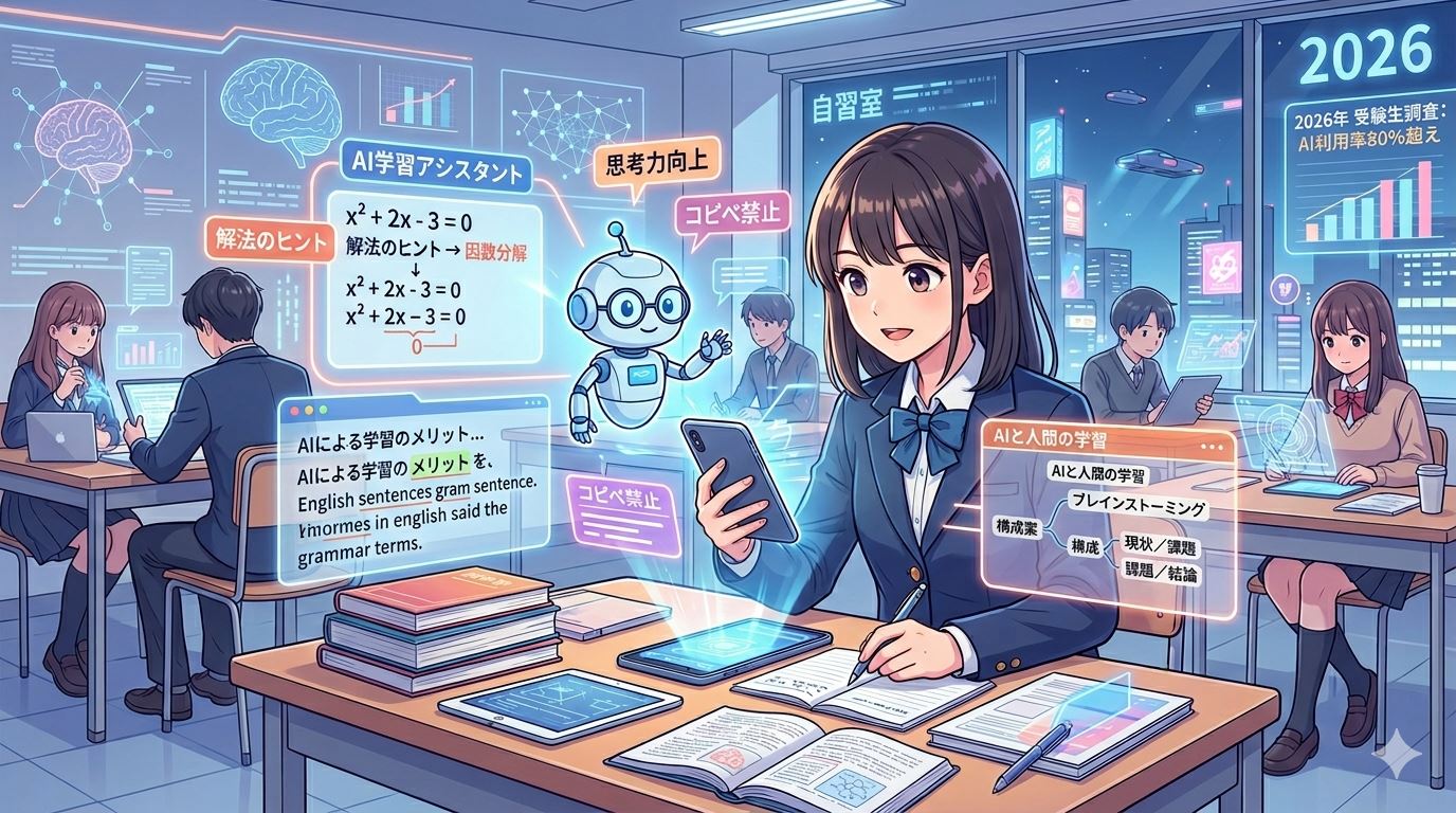 画像:宿題はAIで解くのが新常識? 2026年最新調査で判明した現代中高生の学習術と課題