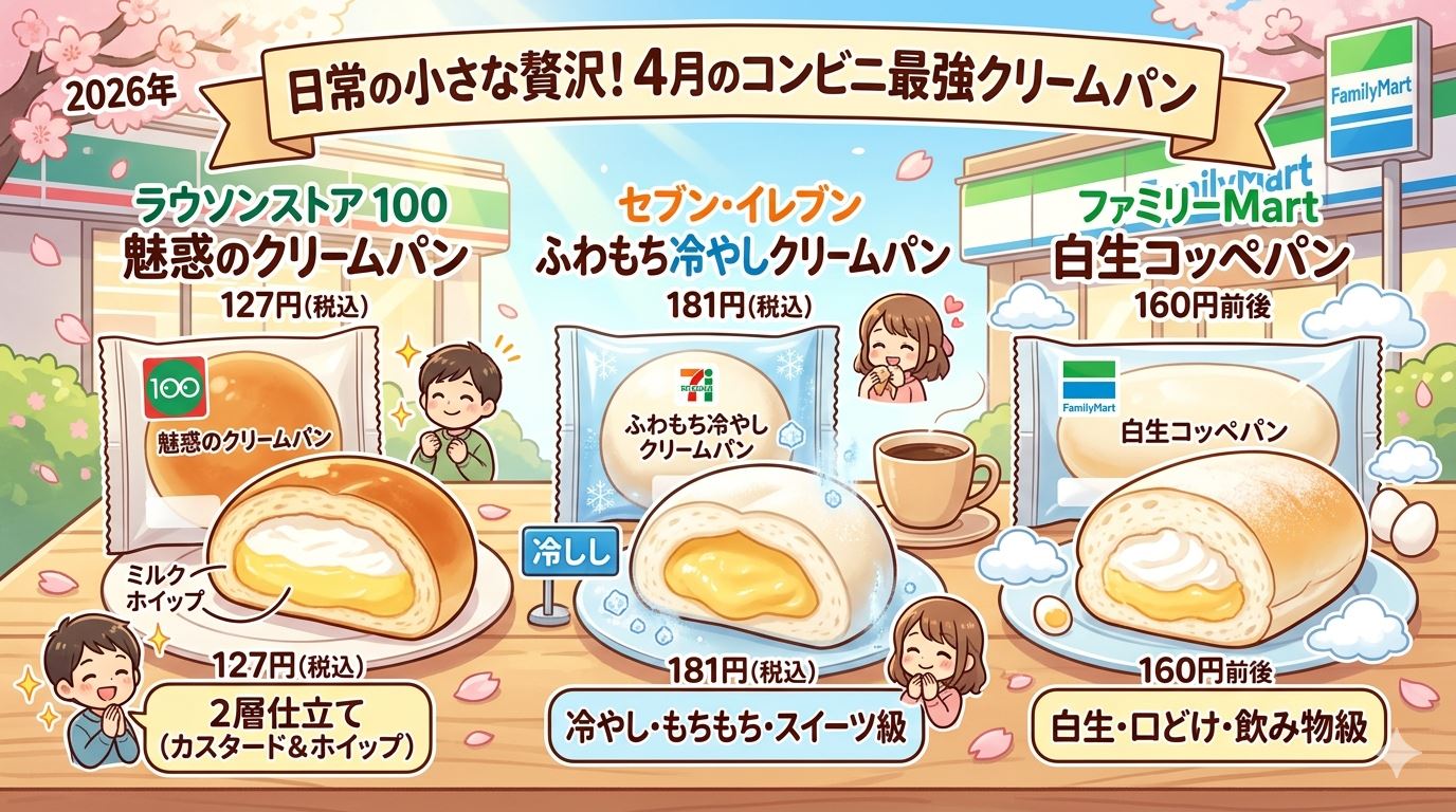 画像:日常の小さな贅沢!大手コンビニ4月発売の「最強クリームパン」を忖度なしレビュー