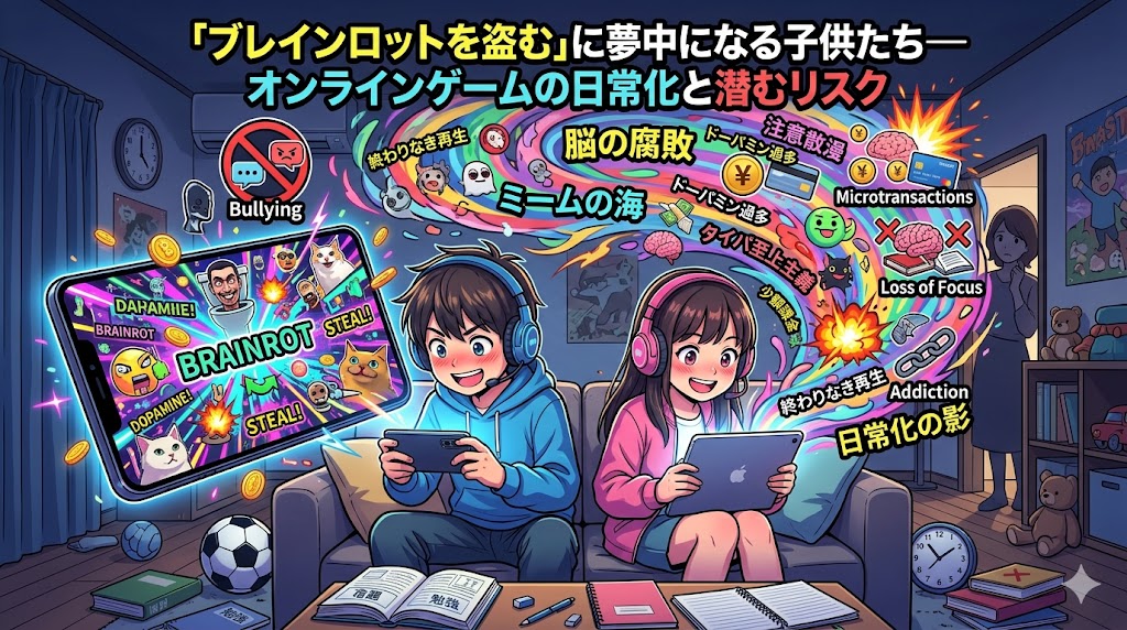 画像:「ブレインロットを盗む」に夢中になる子供たち—オンラインゲームの日常化と潜むリスク