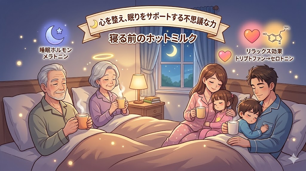 画像：眠りをサポートする牛乳の不思議な力